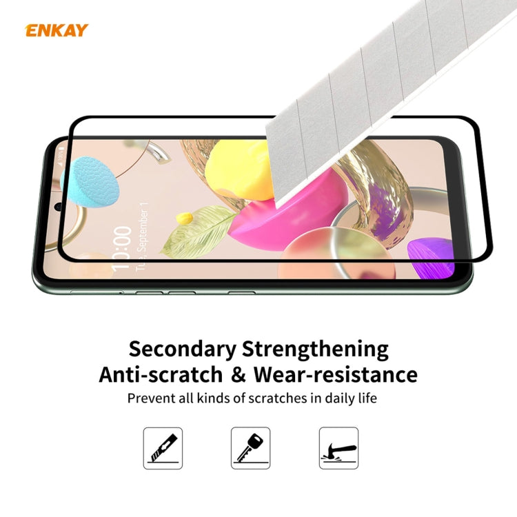 5 PCS ENKAY Hat-Prince Full Glue 0.26mm 9H 2.5D Tempered Glass Full Coverage Film, For LG K42 / K52 / K62, For Huawei P Smart 2021, For Nokia 3.4