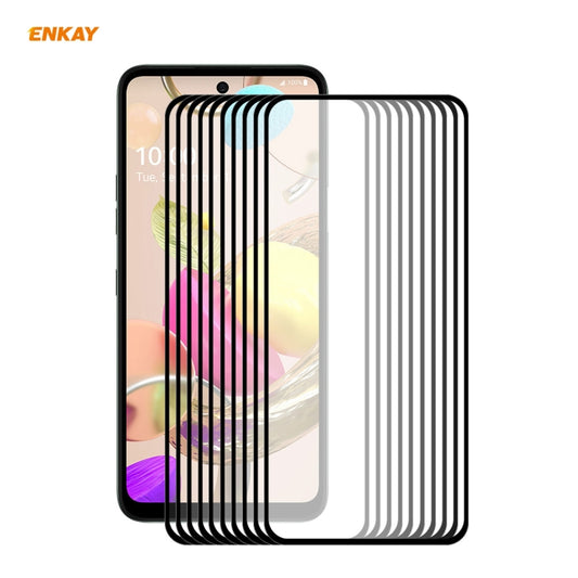 10 Films de protection en verre trempé ENKAY Hat-Prince Full Glue 0,26 mm 9H 2,5D à couverture complète, pour LG K42 / K52 / K62, pour Huawei P Smart 2021, pour Nokia 3.4, pour Motorola Moto G 5G (10 pièces)