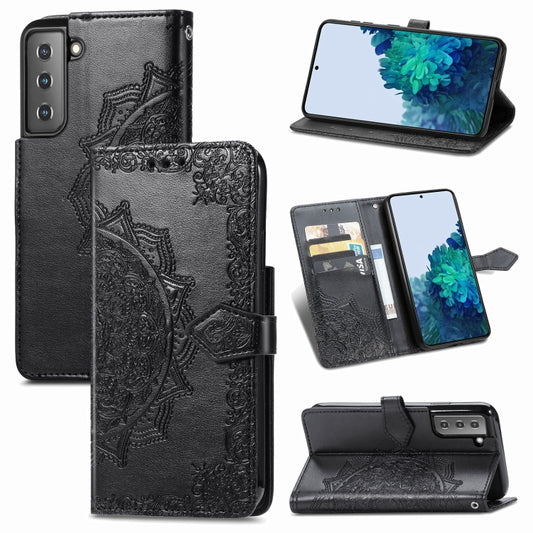 Mandala Flower Embossed Horizontal Flip Leather Case with Holder & Three Card Slots & Wallet & Lanyard, For Galaxy S21 5G, For Galaxy S21 Ultra 5G, For OnePlus Nord N10 5G, For vivo Y73S 5G, For vivo Y50, For vivo Y20, For T-Mobile Revvl 4