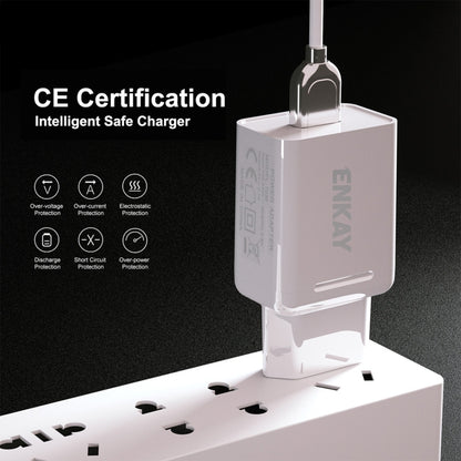ENKAY Hat-Prince T003-1 10.5W 2.1A Dual USB Travel Charger Power Adapter for Huawei / Xiaomi / Samsung, EU Plug