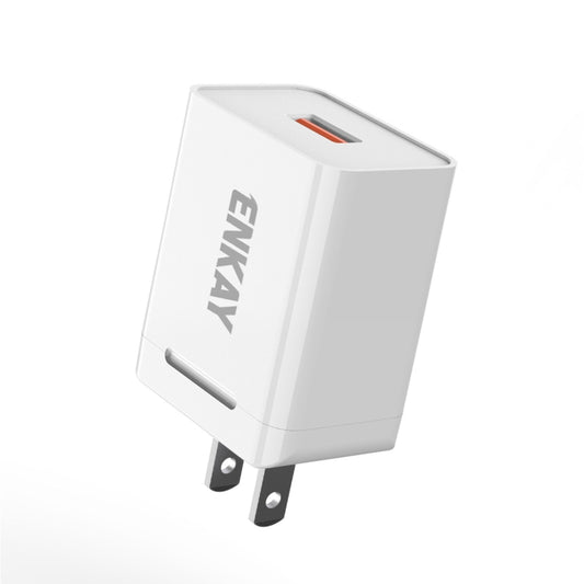 ENKAY Hat-Prince U015 18W USB QC3.0 Fast Charging Travel Charger Power Adapter, US Plug