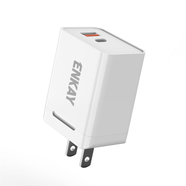 ENKAY Hat-Prince U033 18W 3A PD+QC 3.0 Chargeur de voyage rapide Adaptateur secteur, prise US