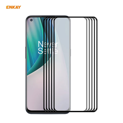 5 PCS ENKAY Hat-Prince Full Glue 0.26mm 9H 2.5D Tempered Glass Full Coverage Film, For Huawei Nova 8 SE, For Samsung Galaxy A12, For OnePlus Nord N10 5G, For OnePlus Nord N100
