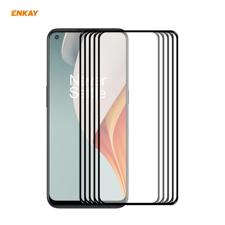 5 PCS ENKAY Hat-Prince Full Glue 0.26mm 9H 2.5D Tempered Glass Full Coverage Film, For Huawei Nova 8 SE, For Samsung Galaxy A12, For OnePlus Nord N10 5G, For OnePlus Nord N100