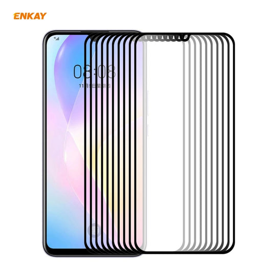 10 PIÈCES ENKAY Hat-Prince Film de protection en verre trempé à colle complète 0,26 mm 9H 2,5D à couverture complète, pour Huawei Nova 8 SE, pour Samsung Galaxy A12, pour OnePlus Nord N10 5G, pour OnePlus Nord N100