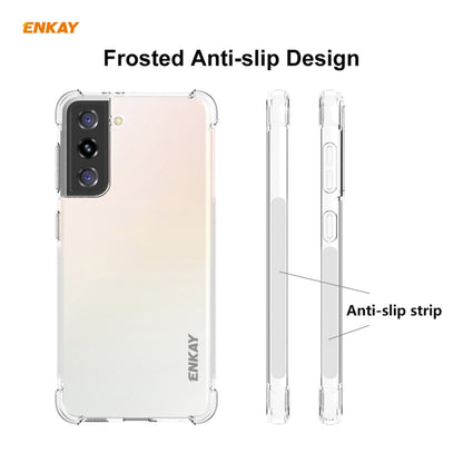 Hat-Prince ENKAY Clear TPU Shockproof Case Soft Anti-slip Cover + 0.26mm 9H 2.5D Full Glue Full Coverage Tempered Glass Protector Film Support Fingerprint Unlock, For Samsung Galaxy S21+ 5G, For Samsung Galaxy S21 5G