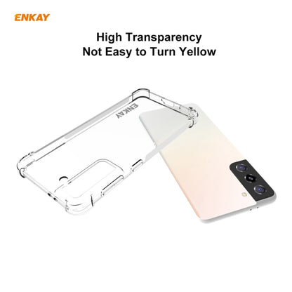 Hat-Prince ENKAY Clear TPU Shockproof Case Soft Anti-slip Cover + 0.26mm 9H 2.5D Full Glue Full Coverage Tempered Glass Protector Film Support Fingerprint Unlock, For Samsung Galaxy S21+ 5G, For Samsung Galaxy S21 5G