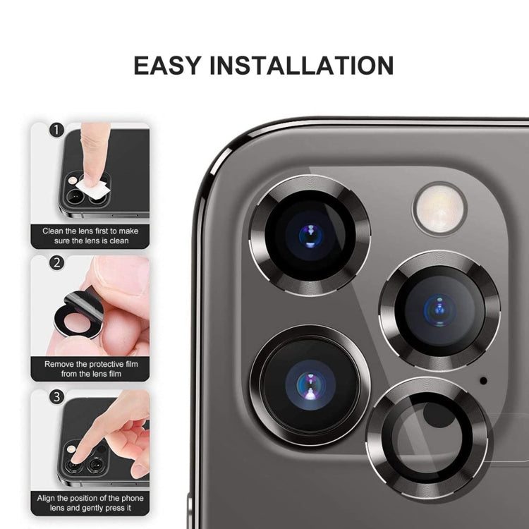 For iPhone 12 Pro ENKAY Hat-Prince Aluminium Alloy + Tempered Glass Camera Lens Cover Full Coverage Protector