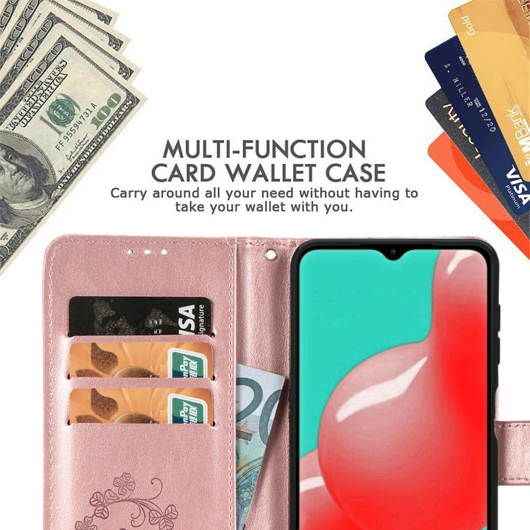 Four-leaf Clasp Embossed Buckle Mobile Phone Protection Leather Case with Lanyard & Card Slot & Wallet & Bracket Function, For Samsung Galaxy S21+ 5G, For Samsung Galaxy S21 5G, For Samsung Galaxy S21 Ultra 5G, For Samsung Galaxy A32 5G                ...