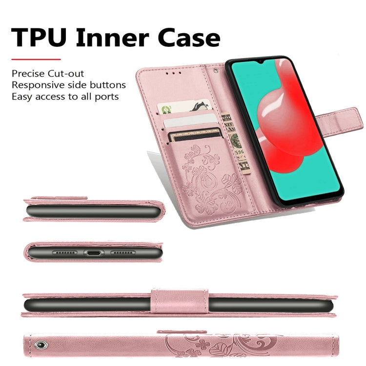 Four-leaf Clasp Embossed Buckle Mobile Phone Protection Leather Case with Lanyard & Card Slot & Wallet & Bracket Function, For Samsung Galaxy S21+ 5G, For Samsung Galaxy S21 5G, For Samsung Galaxy S21 Ultra 5G, For Samsung Galaxy A32 5G                ...