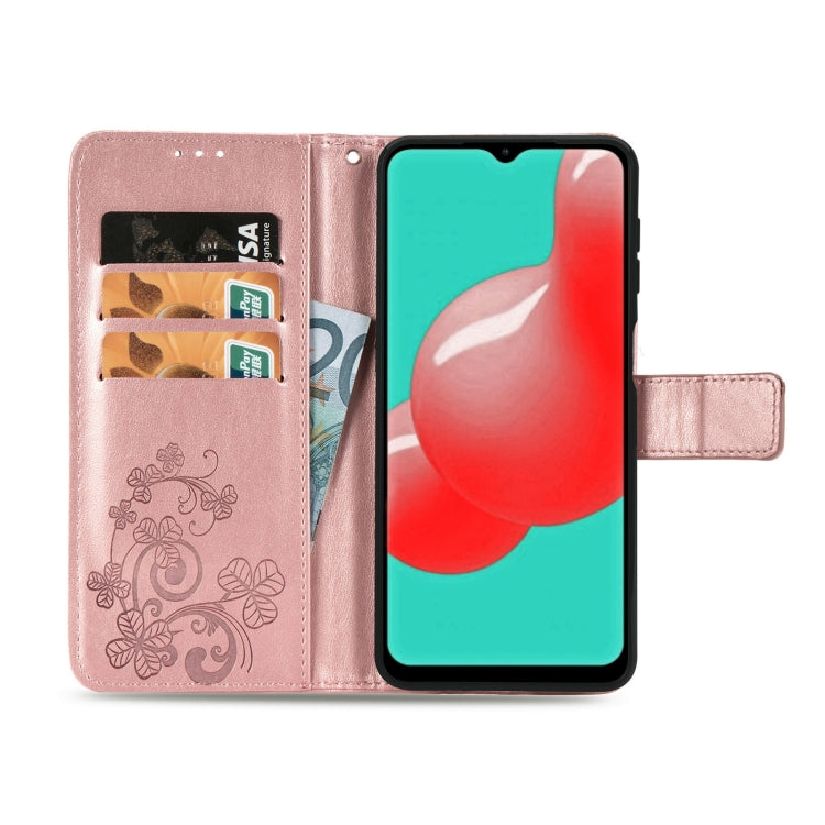 Four-leaf Clasp Embossed Buckle Mobile Phone Protection Leather Case with Lanyard & Card Slot & Wallet & Bracket Function, For Samsung Galaxy S21+ 5G, For Samsung Galaxy S21 5G, For Samsung Galaxy S21 Ultra 5G, For Samsung Galaxy A32 5G                ...