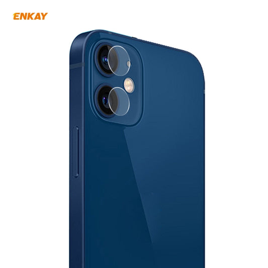 Pour iPhone 12 / 12 mini ENKAY Hat-Prince 0.2mm 9H 2.15D Film en verre trempé pour objectif de caméra arrière à bords arrondis 2 PCS/lot, 1 lot, 2 lots, 5 lots, 10 lots