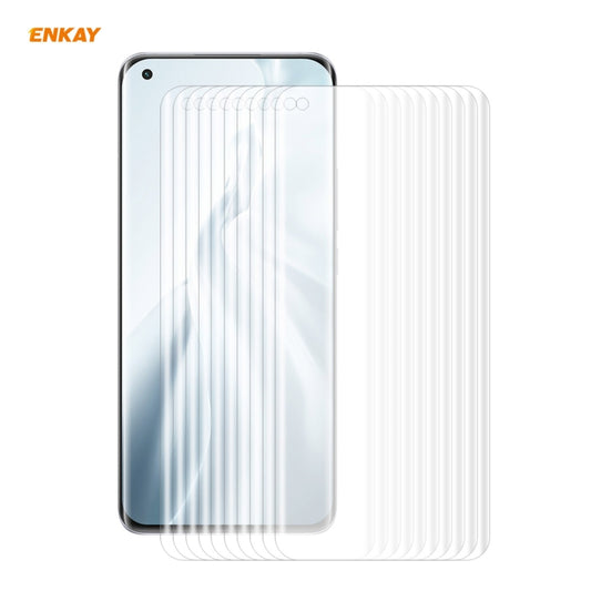 10 PROTECTEURS D'ÉCRAN SOUPLES ENKAY Hat-Prince 3D Full Screen PET Curved Hot Bending HD, COMPATIBLES AVEC LE DÉVERROUILLAGE PAR EMPREINTE DIGITALE, POUR XIAOMI MI 11, POUR HUAWEI NOVA 8, POUR HUAWEI NOVA 8 PRO