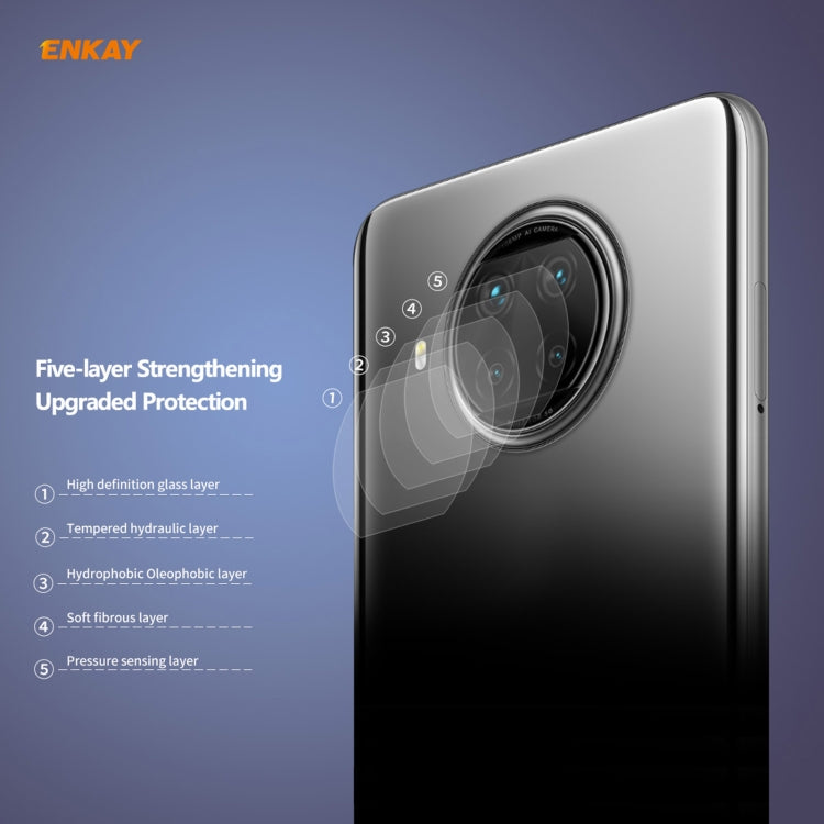 2 PCS ENKAY Hat-Prince 0.2mm 9H 2.15D Round Edge Rear Camera Lens Tempered Glass Film, For Xiaomi Redmi Note 9 Pro 5G, For Motorola Moto G9 Plus, For Motorola G9 / G9 Play