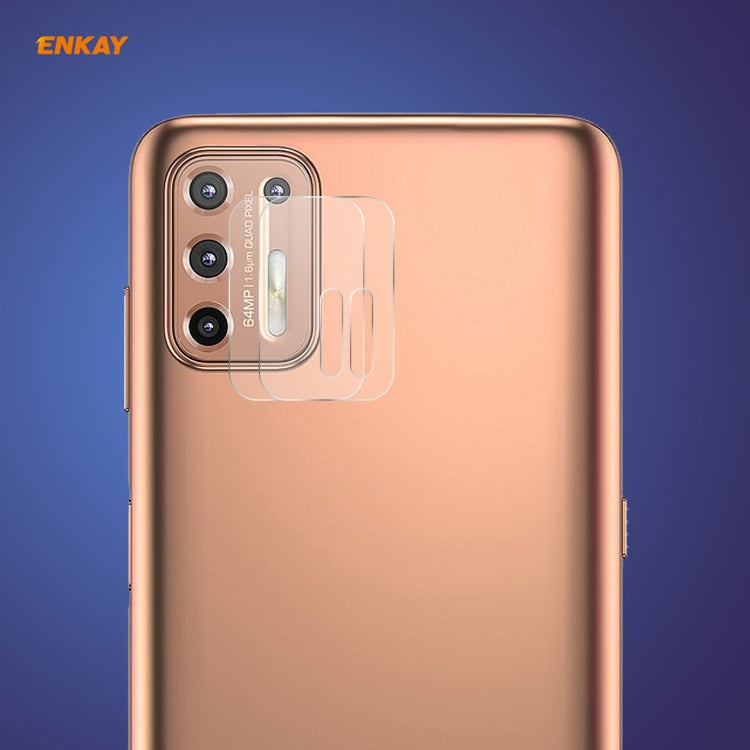 2 PCS ENKAY Hat-Prince 0.2mm 9H 2.15D Round Edge Rear Camera Lens Tempered Glass Film, For Xiaomi Redmi Note 9 Pro 5G, For Motorola Moto G9 Plus, For Motorola G9 / G9 Play