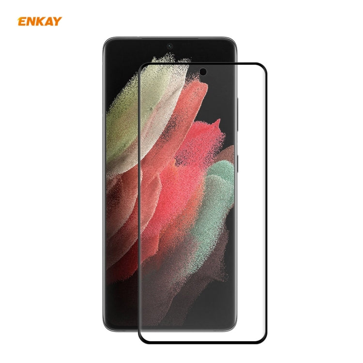 For Samsung Galaxy S21 Ultra 5G ENKAY Hat-Prince 3D Full Screen PET Curved Hot Bending HD Screen Protector Soft Film, For Samsung Galaxy S21 Ultra 5G