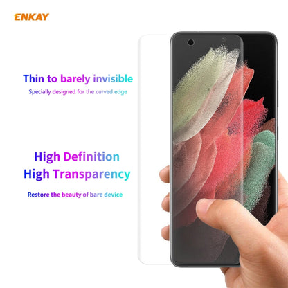 2 PCS For Samsung Galaxy S21 Ultra 5G ENKAY Hat-Prince 3D Full Screen PET Curved Hot Bending HD Screen Protector Soft Film, For Samsung Galaxy S21 Ultra