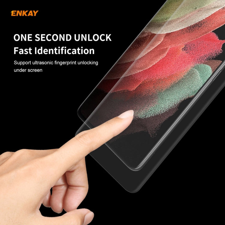 2 PCS For Samsung Galaxy S21 Ultra 5G ENKAY Hat-Prince 3D Full Screen PET Curved Hot Bending HD Screen Protector Soft Film, For Samsung Galaxy S21 Ultra