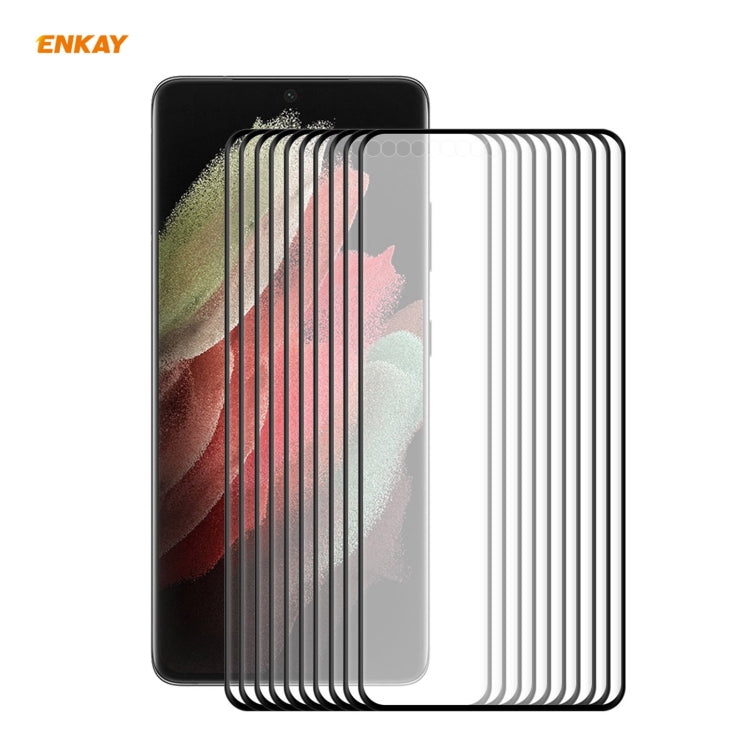 10 PCS For Samsung Galaxy S21 Ultra 5G ENKAY Hat-Prince 3D Full Screen PET Curved Hot Bending HD Screen Protector Soft Film, For Samsung Galaxy S21 Ultra 5G