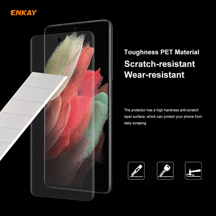 10 PCS For Samsung Galaxy S21 Ultra 5G ENKAY Hat-Prince 3D Full Screen PET Curved Hot Bending HD Screen Protector Soft Film, For Samsung Galaxy S21 Ultra 5G