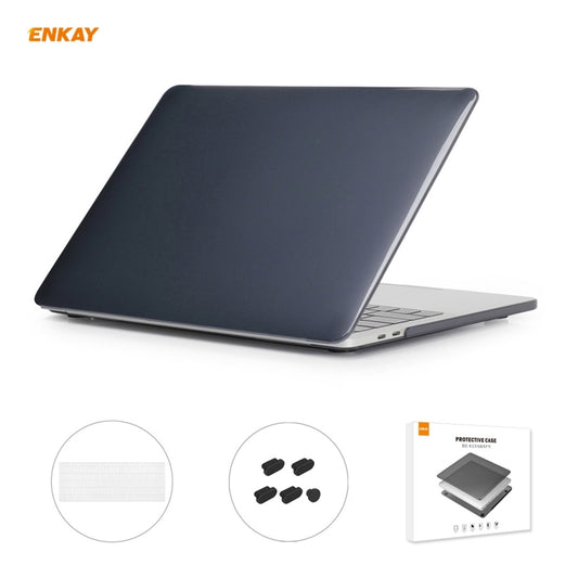 ENKAY Étui de protection transparent 3-en-1 pour ordinateur portable + film de clavier TPU version US + ensemble de bouchons anti-poussière pour MacBook Pro 15,4 pouces A1707 et A1990 (avec Touch Bar), pour MacBook Pro 15,4 pouces A1707 (avec Touch Bar)
