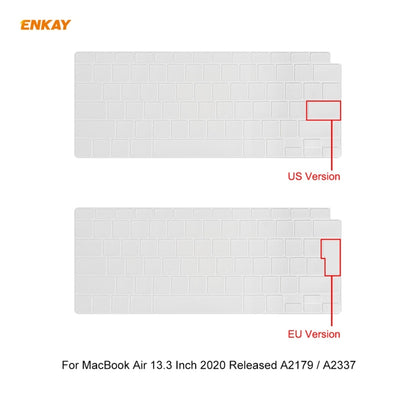 ENKAY 3 in 1 Matte Laptop Protective Case + EU Version TPU Keyboard Film + Anti-dust Plugs Set for MacBook Air 13.3 inch A2179 & A2337 (2020), For MacBook Air 13.3 inch A2179 (2020)
