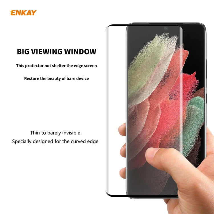 For Samsung Galaxy S21 Ultra ENKAY Hat-Prince 0.26mm 9H 3D Explosion-proof Full Screen Curved Heat Bending Tempered Glass Film, For Samsung Galaxy S21 Ultra(1pc), For Samsung Galaxy S21 Ultra(2pcs), For Samsung Galaxy S21 Ultra(5pcs)