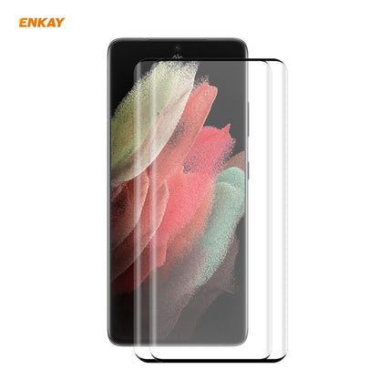 For Samsung Galaxy S21 Ultra ENKAY Hat-Prince 0.26mm 9H 3D Explosion-proof Full Screen Curved Heat Bending Tempered Glass Film, For Samsung Galaxy S21 Ultra(1pc), For Samsung Galaxy S21 Ultra(2pcs), For Samsung Galaxy S21 Ultra(5pcs)