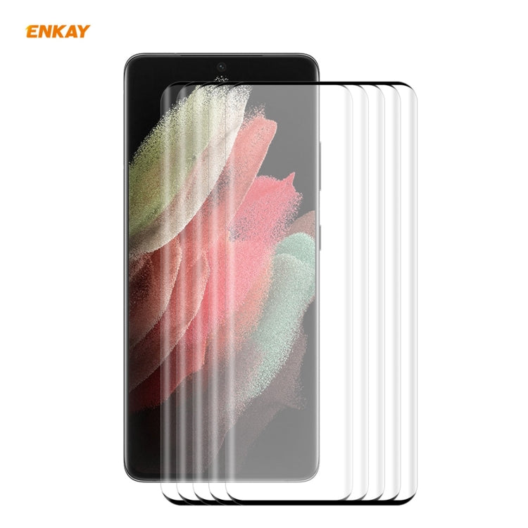 For Samsung Galaxy S21 Ultra ENKAY Hat-Prince 0.26mm 9H 3D Explosion-proof Full Screen Curved Heat Bending Tempered Glass Film, For Samsung Galaxy S21 Ultra(1pc), For Samsung Galaxy S21 Ultra(2pcs), For Samsung Galaxy S21 Ultra(5pcs)