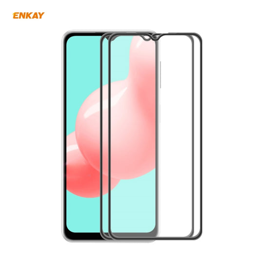 2 PCS ENKAY Hat-Prince Anti-chute Pleine Colle Verre Trempé Film Plein Écran Protecteur Anti-chute, Pour Samsung Galaxy A32 5G / M12 / A12, Pour Samsung Galaxy A52 4G / 5G, Pour Samsung Galaxy A72 4G / 5G