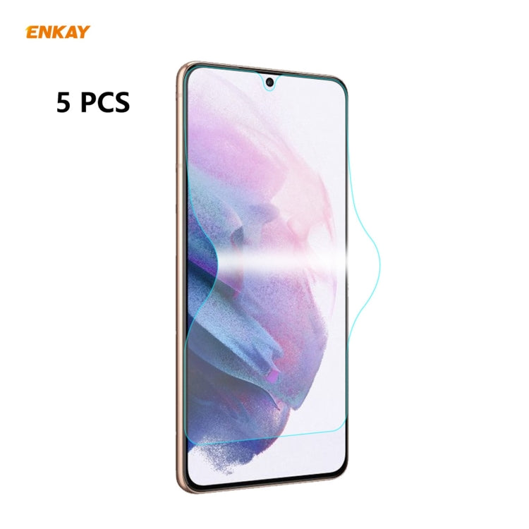 5 PCS ENKAY Hat-Prince 0.1mm 3D Full Screen Protector Explosion-proof Hydrogel Film, For Samsung Galaxy S21 5G, For Samsung Galaxy S21+  5G, For Samsung Galaxy S21 Ultra  5G