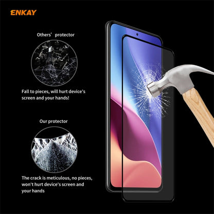 ENKAY Hat-Prince Full Glue 0.26mm 9H 2.5D Tempered Glass Full Coverage Film, For Xiaomi Redmi K40 / K40 Pro(+), For Xiaomi Redmi Note 9T, For Xiaomi Redmi 9T, For Samsung Galaxy F62