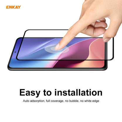 ENKAY Hat-Prince Full Glue 0.26mm 9H 2.5D Tempered Glass Full Coverage Film, For Xiaomi Redmi K40 / K40 Pro(+), For Xiaomi Redmi Note 9T, For Xiaomi Redmi 9T, For Samsung Galaxy F62