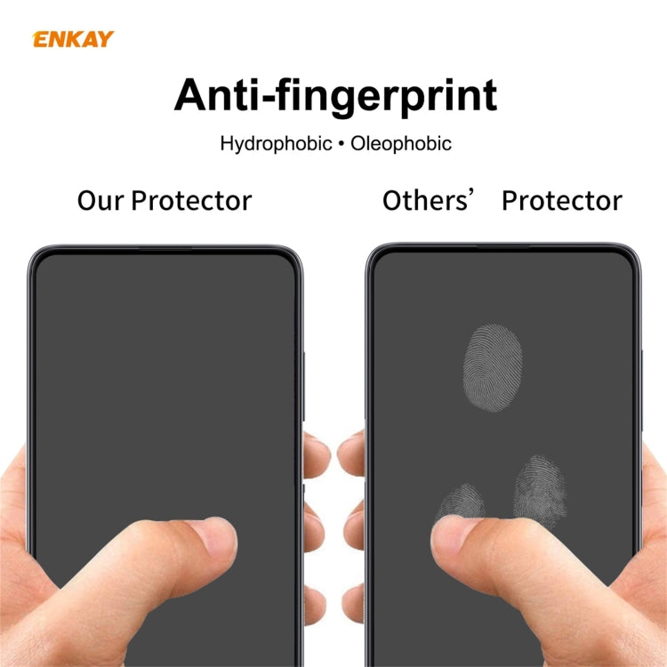 2 PCS ENKAY Hat-Prince Full Glue 0.26mm 9H 2.5D Tempered Glass Full Coverage Film, For Xiaomi Redmi K40 / K40 Pro(+), For Xiaomi Redmi Note 9T, For Xiaomi Redmi 9T, For Samsung Galaxy F62