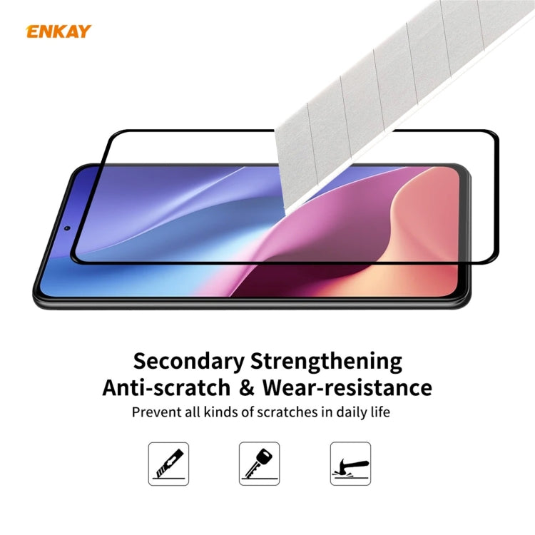 2 PCS ENKAY Hat-Prince Full Glue 0.26mm 9H 2.5D Tempered Glass Full Coverage Film, For Xiaomi Redmi K40 / K40 Pro(+), For Xiaomi Redmi Note 9T, For Xiaomi Redmi 9T, For Samsung Galaxy F62