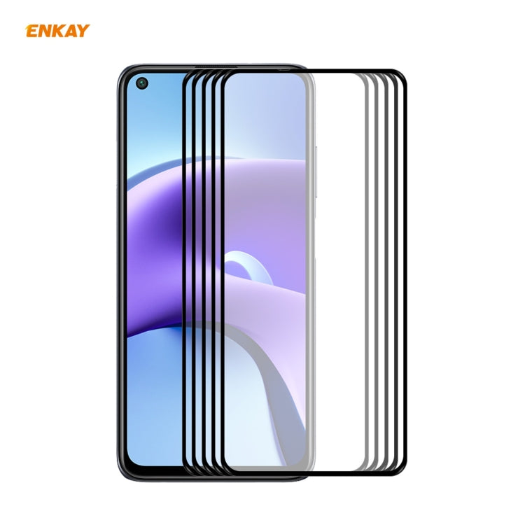 5 PCS ENKAY Hat-Prince Full Glue 0.26mm 9H 2.5D Tempered Glass Full Coverage Film, For Xiaomi Redmi K40 / K40 Pro(+), For Xiaomi Redmi Note 9T, For Xiaomi Redmi 9T, For Samsung Galaxy F62