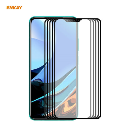 5 PCS ENKAY Hat-Prince Full Glue 0.26mm 9H 2.5D Tempered Glass Full Coverage Film, For Xiaomi Redmi K40 / K40 Pro(+), For Xiaomi Redmi Note 9T, For Xiaomi Redmi 9T, For Samsung Galaxy F62