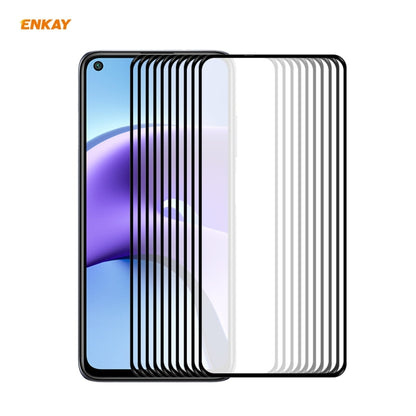 10 PCS ENKAY Hat-Prince Full Glue 0.26mm 9H 2.5D Tempered Glass Full Coverage Film, For Samsung Galaxy F62(10 PCS), For Xiaomi Redmi Note 9T (10 PCS), For Xiaomi Redmi 9T (10 PCS), For Xiaomi Redmi K40 (10 PCS)