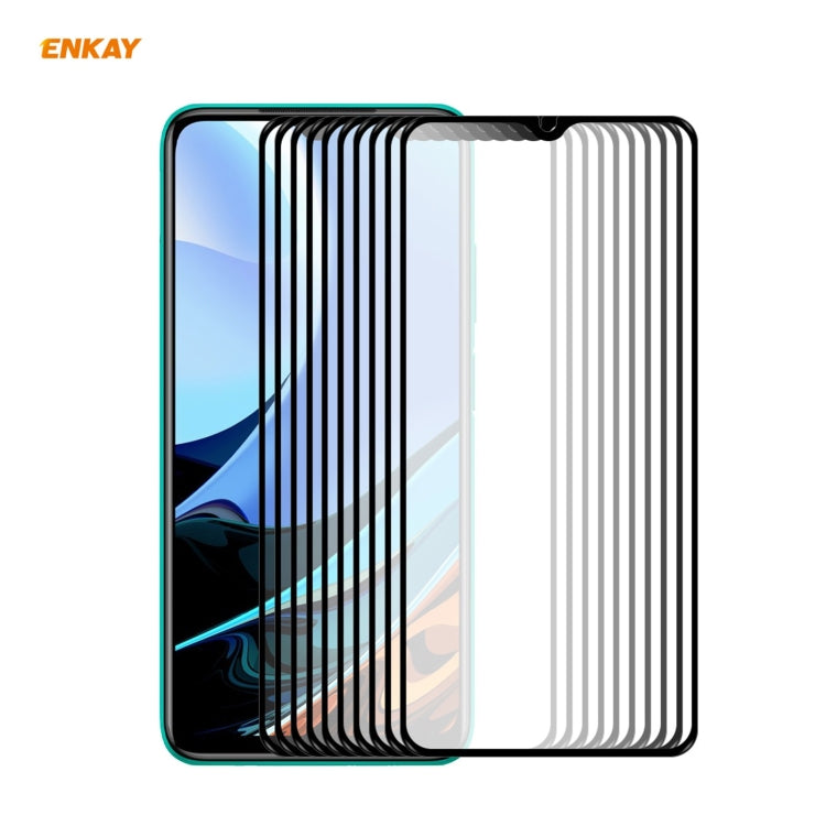 10 PCS ENKAY Hat-Prince Full Glue 0.26mm 9H 2.5D Tempered Glass Full Coverage Film, For Samsung Galaxy F62(10 PCS), For Xiaomi Redmi Note 9T (10 PCS), For Xiaomi Redmi 9T (10 PCS), For Xiaomi Redmi K40 (10 PCS)
