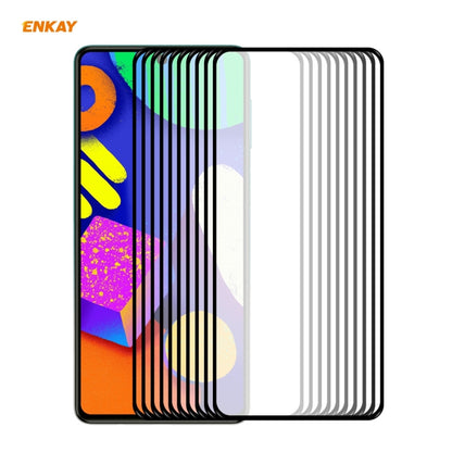 10 PCS ENKAY Hat-Prince Full Glue 0.26mm 9H 2.5D Tempered Glass Full Coverage Film, For Samsung Galaxy F62(10 PCS), For Xiaomi Redmi Note 9T (10 PCS), For Xiaomi Redmi 9T (10 PCS), For Xiaomi Redmi K40 (10 PCS)