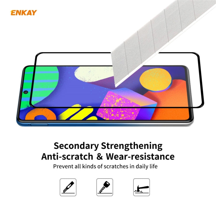 10 PCS ENKAY Hat-Prince Full Glue 0.26mm 9H 2.5D Tempered Glass Full Coverage Film, For Samsung Galaxy F62(10 PCS), For Xiaomi Redmi Note 9T (10 PCS), For Xiaomi Redmi 9T (10 PCS), For Xiaomi Redmi K40 (10 PCS)