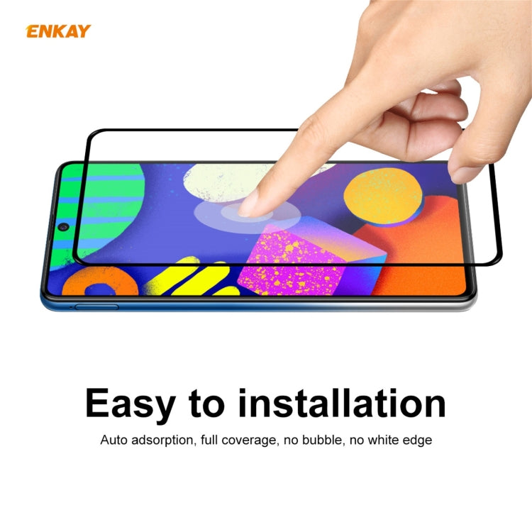10 PCS ENKAY Hat-Prince Full Glue 0.26mm 9H 2.5D Tempered Glass Full Coverage Film, For Samsung Galaxy F62(10 PCS), For Xiaomi Redmi Note 9T (10 PCS), For Xiaomi Redmi 9T (10 PCS), For Xiaomi Redmi K40 (10 PCS)