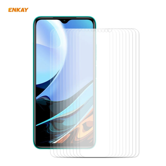 10 PCS ENKAY Hat-Prince Film en verre trempé de 0,26 mm 9H 2.5D à bord incurvé, pour Xiaomi Redmi 9T, pour Xiaomi Redmi Note 9T, pour Xiaomi Redmi K40 / K40 Pro / K40 Pro+, pour Samsung Galaxy F62 (10 PCS), pour Samsung Galaxy A72 5G (10pcs)