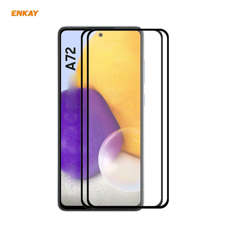 2 PCS ENKAY Hat-Prince Full Glue 0.26mm 9H 2.5D Tempered Glass Full Coverage Film, For Samsung Galaxy A32 5G(2 PCS), For Samsung Galaxy A52 5G, For Samsung Galaxy A72 5G(2pcs)