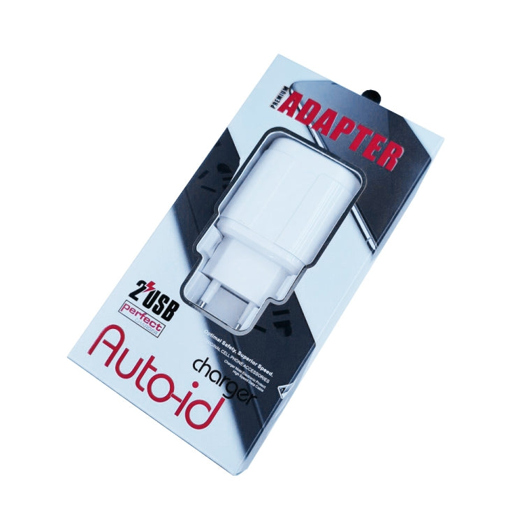 Dual USB Portable Travel Charger + 1 Meter USB to 8 Pin Data Cable, EU Plug