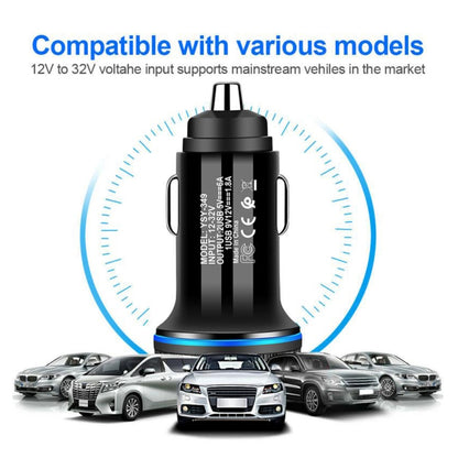 Chargeur de voiture double port USB YSY-349 QC3.0 + câble de données USB vers micro USB 3A de 1m, avec câble micro USB