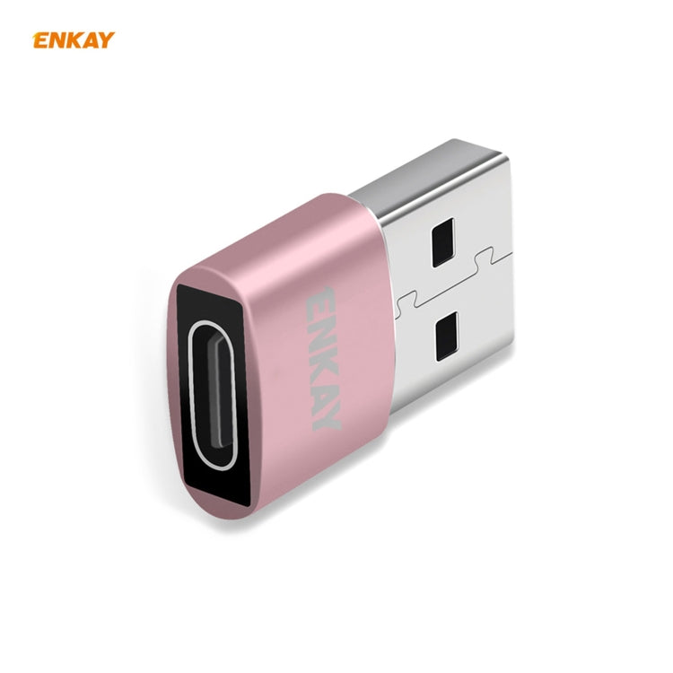 ENKAY ENK-AT105 USB Male to FemaleType-C Aluminium Alloy Adapter Converter, Support Quick Charging & Data Transmission, ENKAY ENK-AT105 Gold, ENKAY ENK-AT105 Rose Gold, ENKAY ENK-AT105 Black, ENKAY ENK-AT105 Red