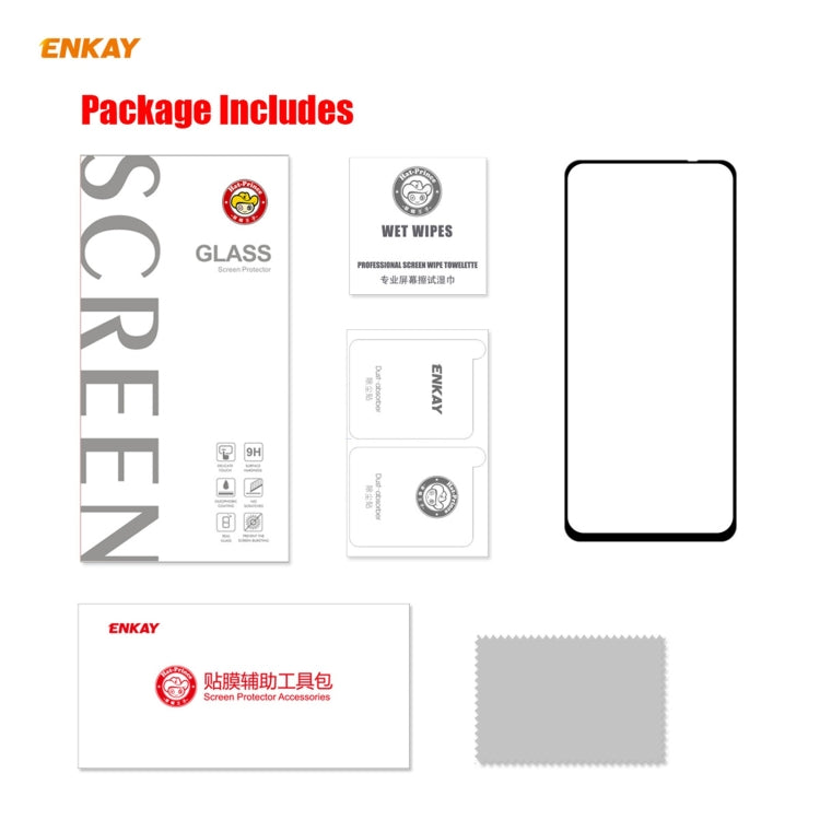 ENKAY Hat-Prince Full Glue 0.26mm 9H 2.5D Tempered Glass Full Coverage Film, For Redmi Note 10 / Note 10S, For Redmi Note 10 Pro / Note 10 Pro Max, For OnePlus 9 / 9R, For Huawei P50 (1 PC)