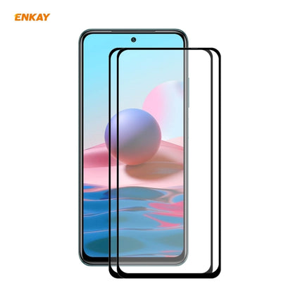 2 PCS ENKAY Hat-Prince Full Glue 0.26mm 9H 2.5D Tempered Glass Full Coverage Film, For Redmi Note 10 / Note 10S, For Redmi Note 10 Pro / Note 10 Pro Max, For OnePlus 9 / 9R, For Huawei P50