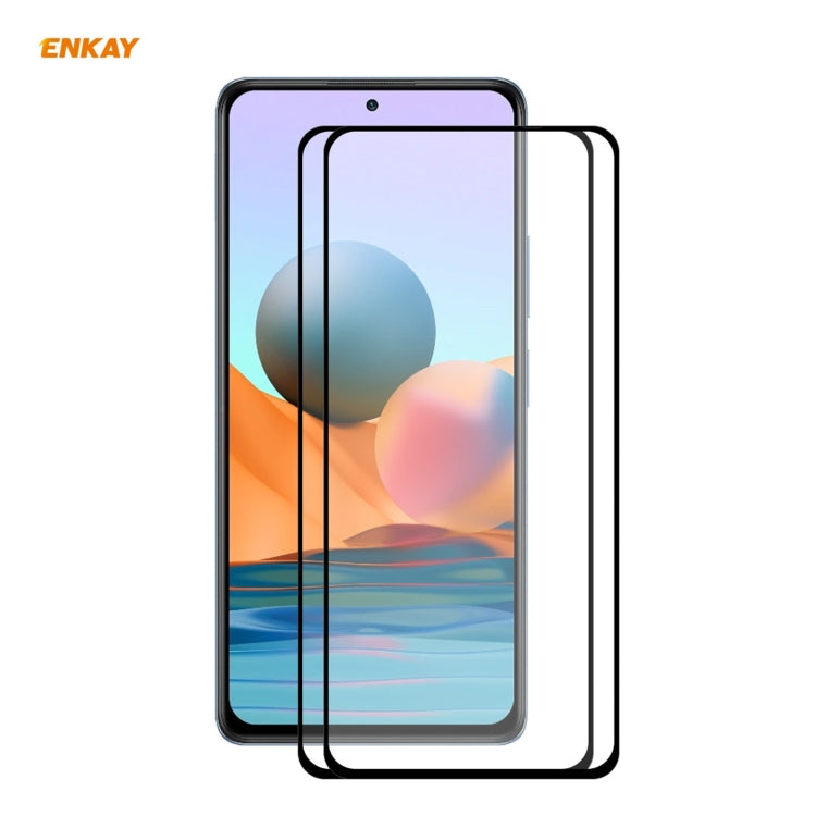 2 PCS ENKAY Hat-Prince Full Glue 0.26mm 9H 2.5D Tempered Glass Full Coverage Film, For Redmi Note 10 / Note 10S, For Redmi Note 10 Pro / Note 10 Pro Max, For OnePlus 9 / 9R, For Huawei P50